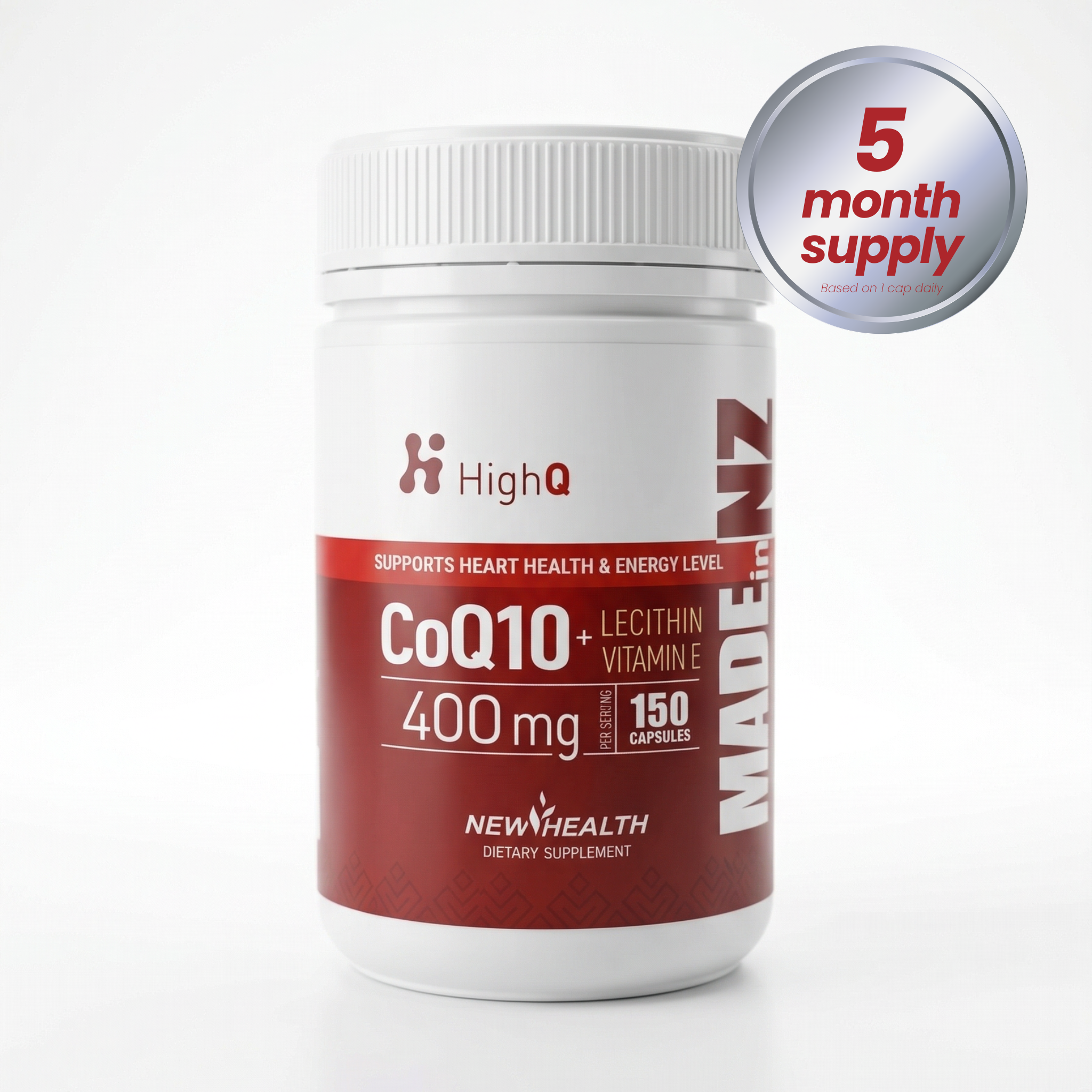 HighQ CoQ10 400mg + Lecithin & Vit E (150 Caps)