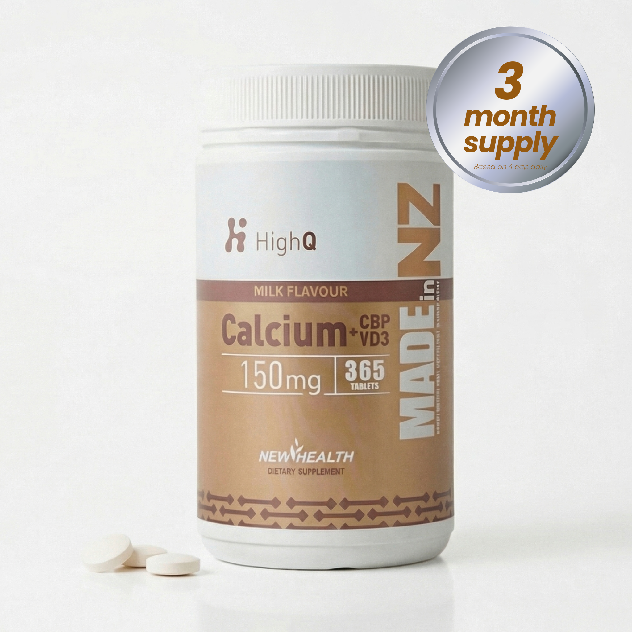 Calcium + Vitamin D3 + CBP (365 Chewable Tablets)