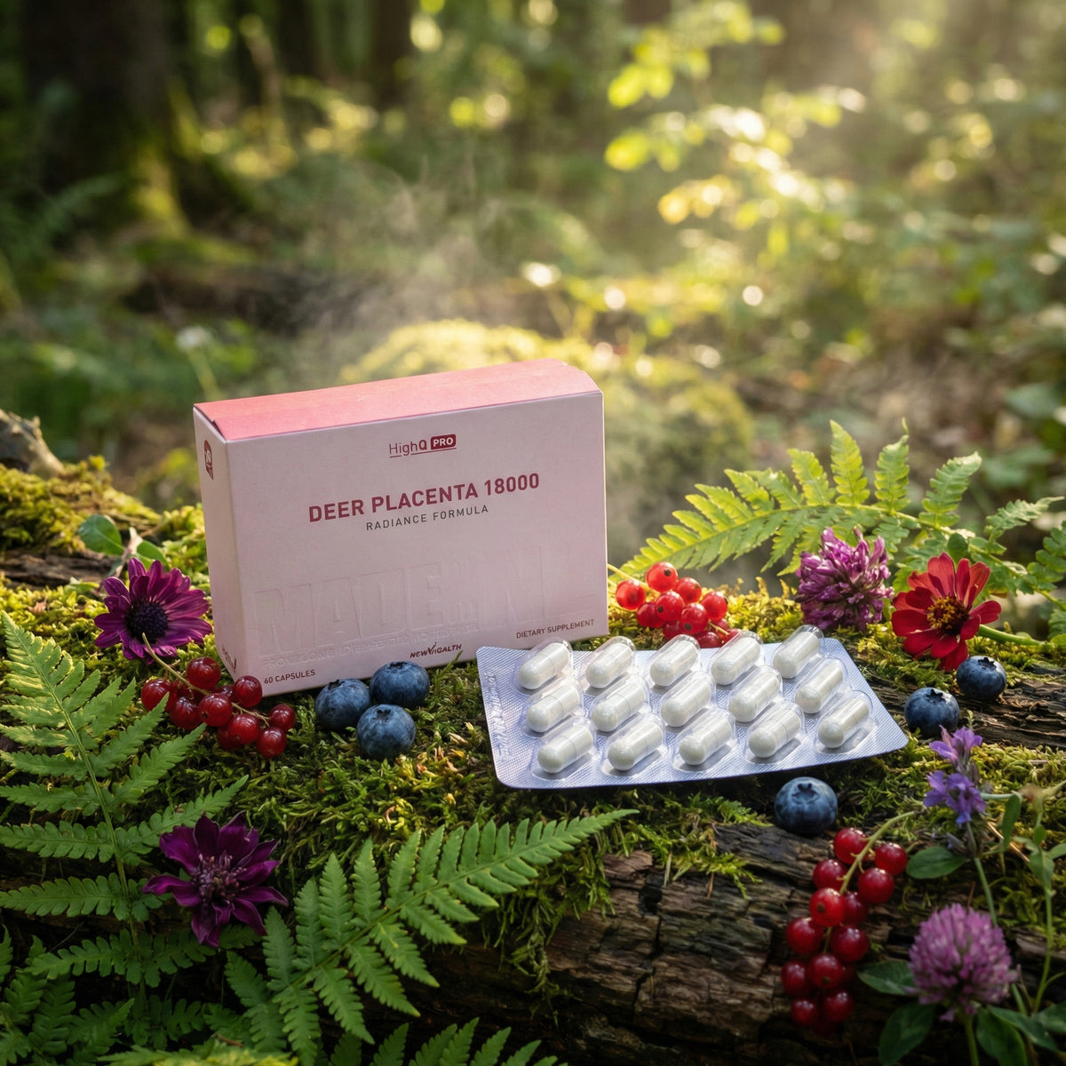 HighQ Deer Placenta 18,000mg Radiance Formula (60 Caps)