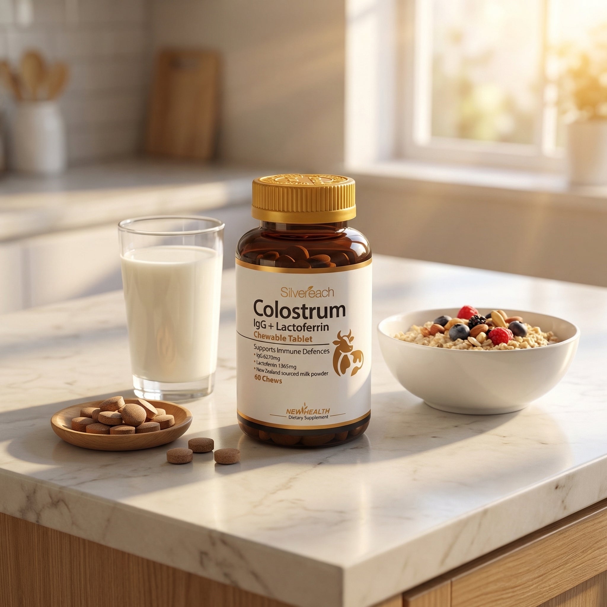 Colostrum IgG & Lactoferrin (60 Chewable Tabs)